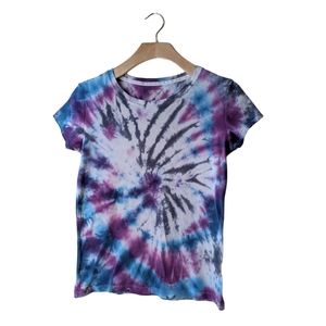 Tie Dye Tee T-Shirt Black Blue Purple